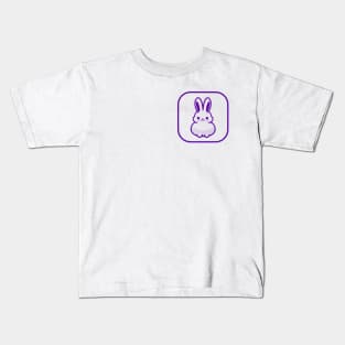 Purple Bunny Cute Minimalist Aesthetic Design Kids T-Shirt